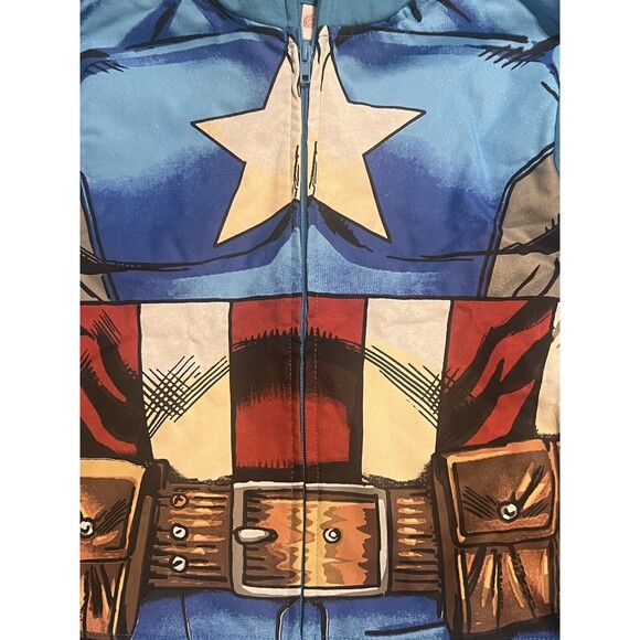 The Avengers Captain America Hoodie Boys Medium Size 8 Costume Jacket New NWT - Picture 2 of 10
